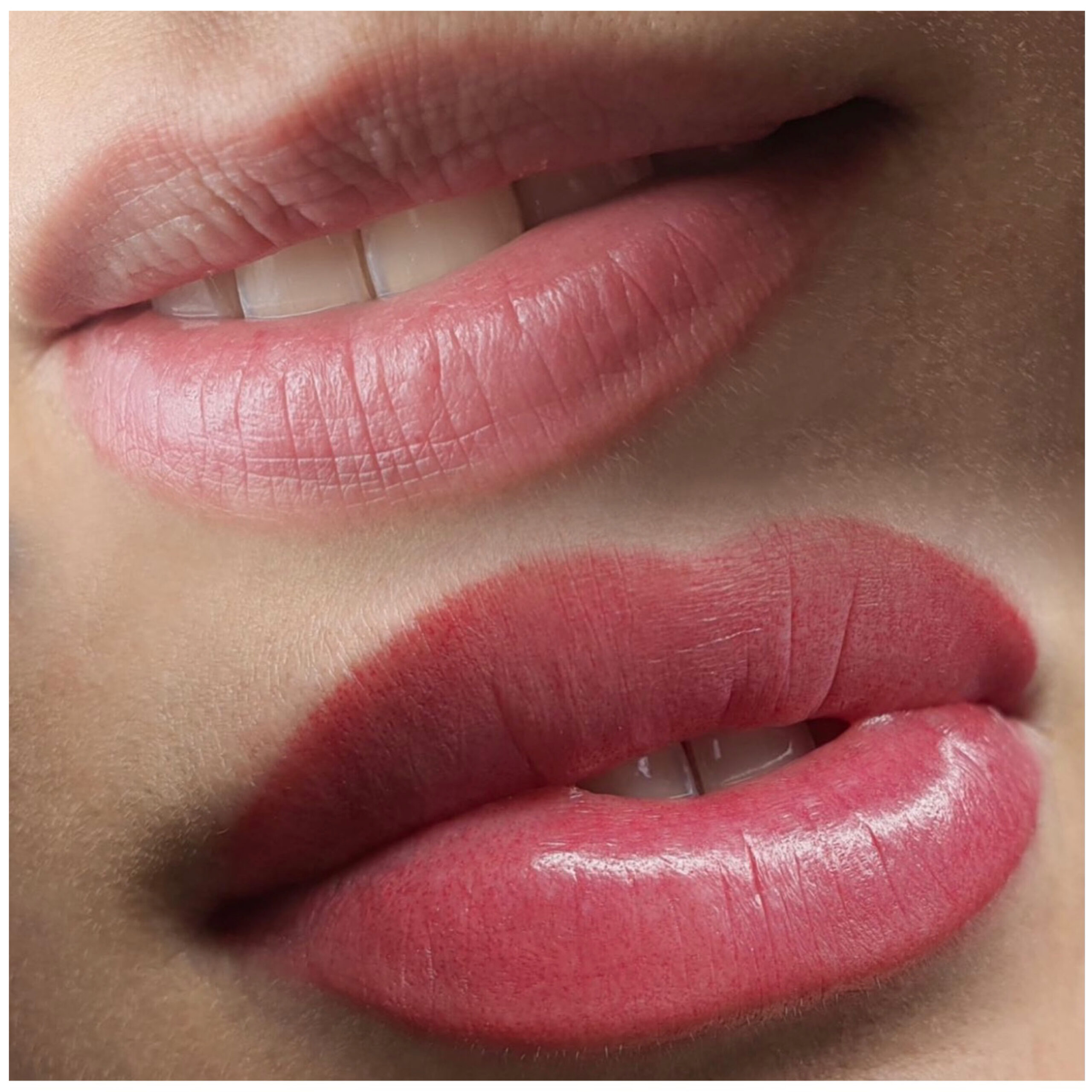 Permanent Makeup Lips Color, Liner - Cupids Bow Tattooed Fuller Lips